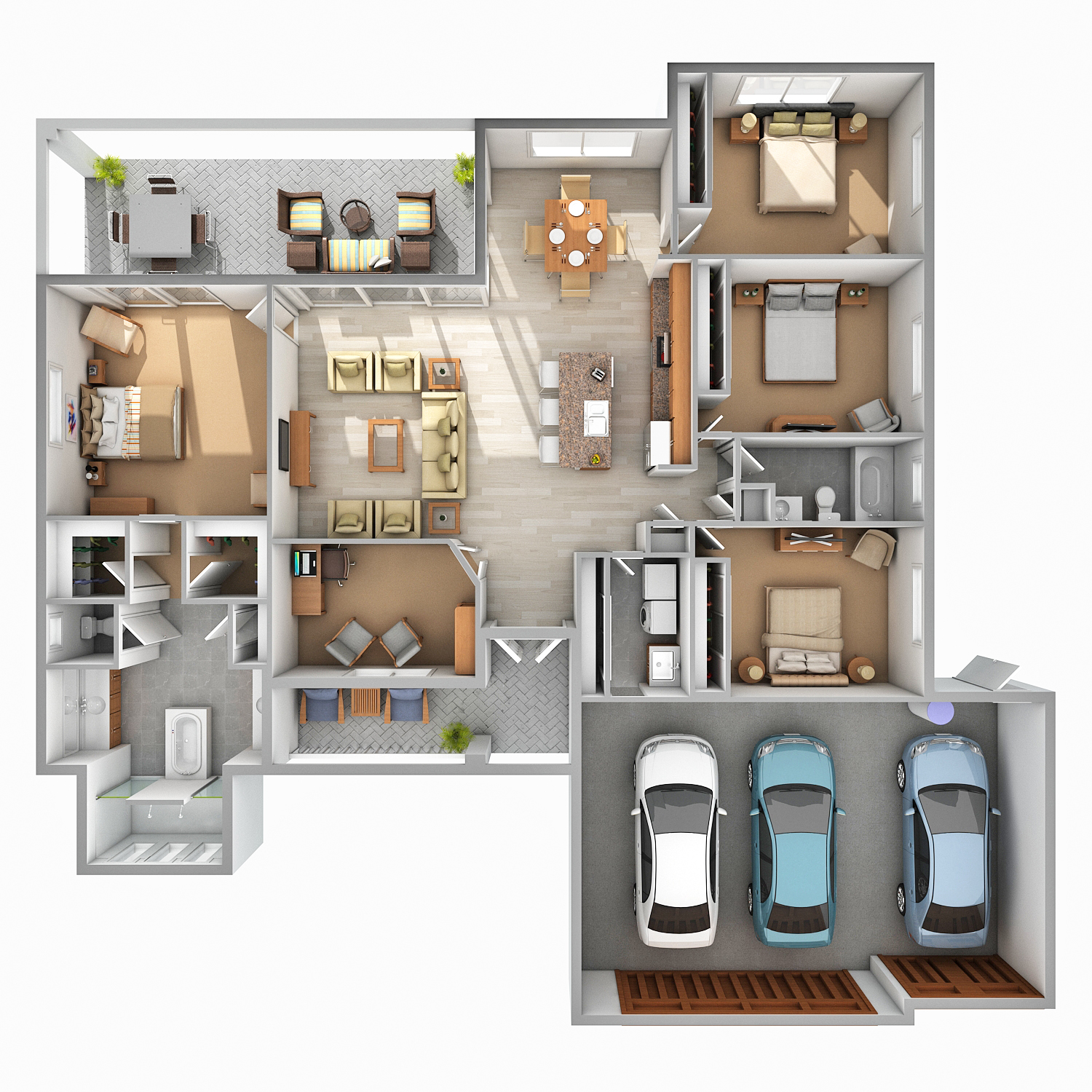 Jacaranda-4-Bedroom-3D-Floor-Plan