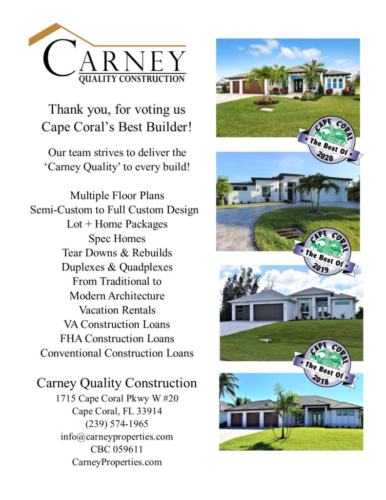 2018, 2019 &#038; 2020 Best Builder of Cape Coral